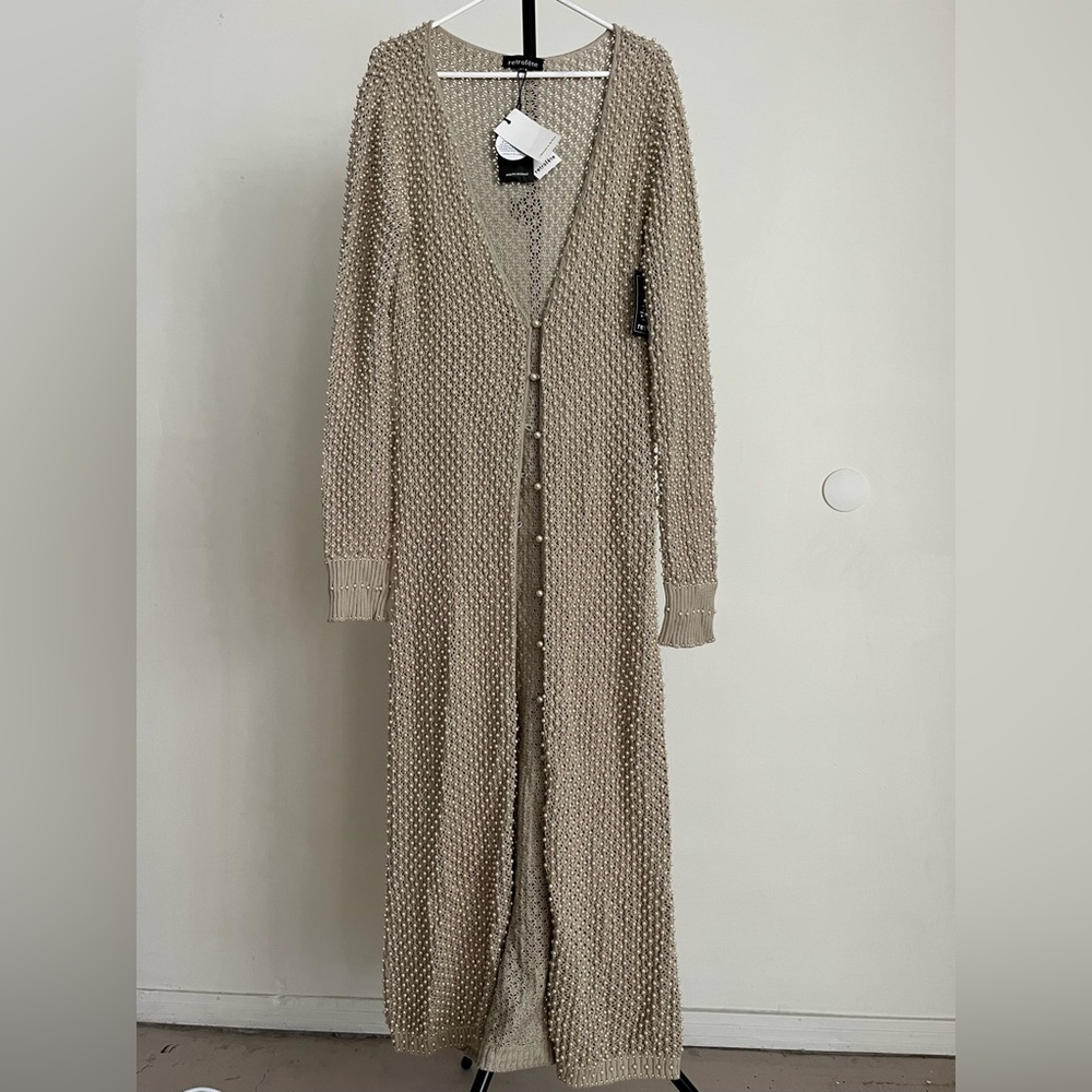 Retrofete Bead Pearl Cardigan Duster XL